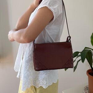 Vintage Easyspirit Dark Brown Braid Detail Shoulder Bag Purse Boho Western Vibe